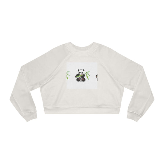 Cute Panda Women's Cropped Fleece Pullover