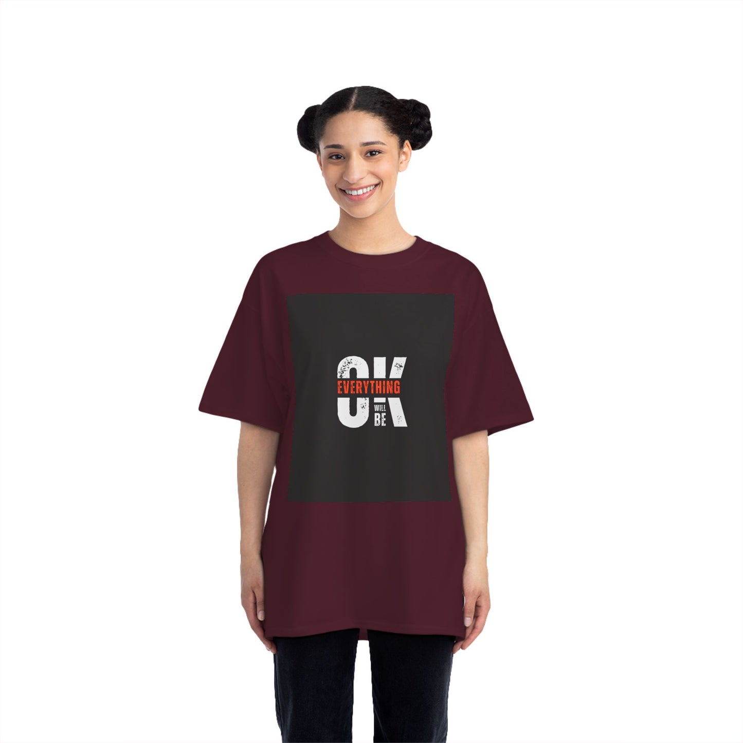 Everything Will Be OK Short-Sleeve T-Shirt - Positive Vibe Apparel for Casual Days, Motivational Gift, Self-Care Reminder, Everyday Comfort