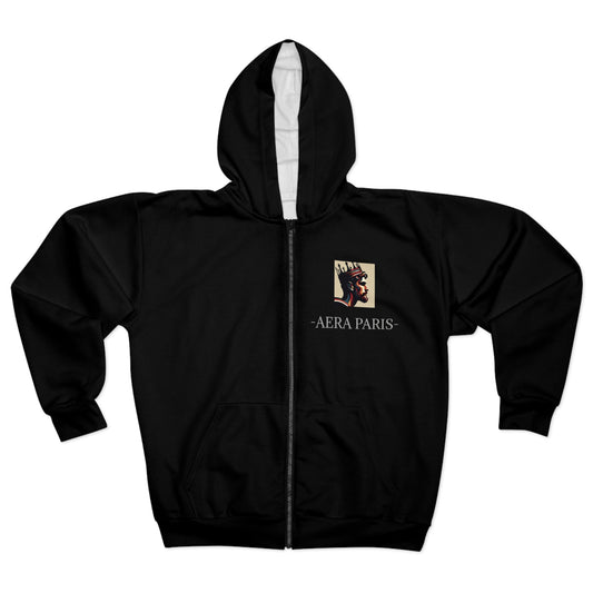 Unisex Zip Hoodie - AERA PARIS Design, Comfortable Streetwear for All Seasons