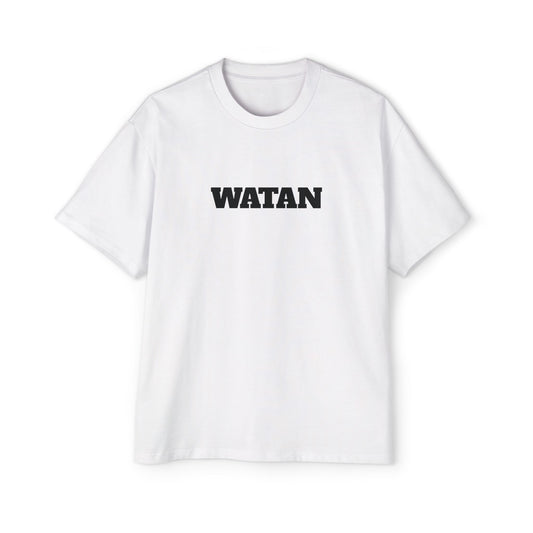 Men's Heavy Oversized Tee - Travel Inspired Graphic T-Shirt with Watan Design