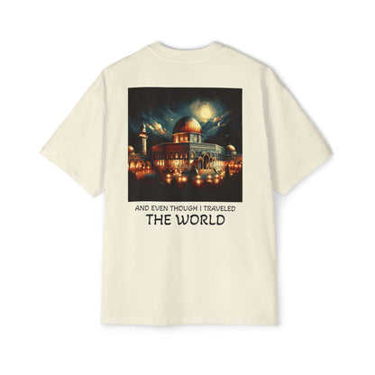 Men's Heavy Oversized Tee - Travel Inspired Graphic T-Shirt with Watan Design