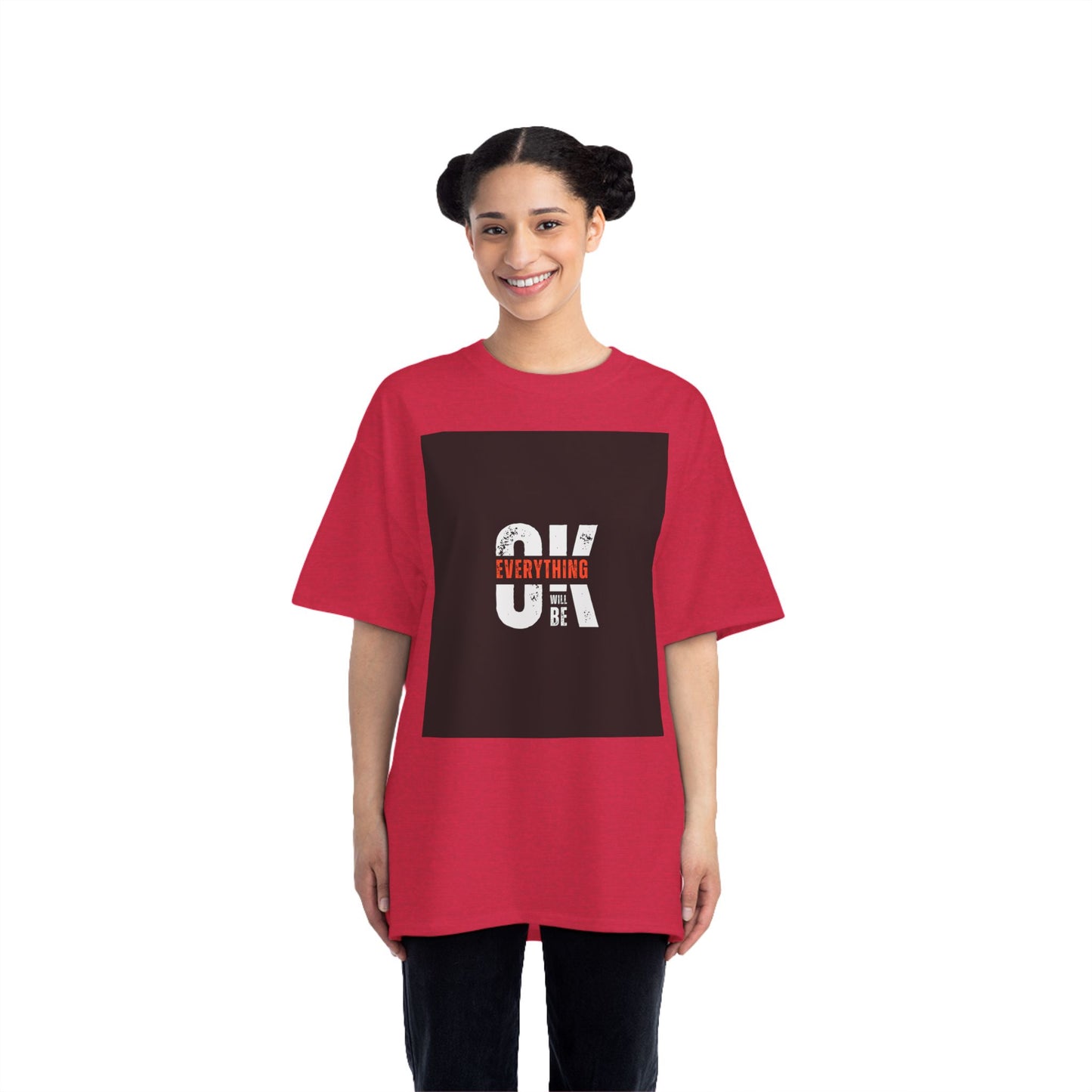 Everything Will Be OK Short-Sleeve T-Shirt - Positive Vibe Apparel for Casual Days, Motivational Gift, Self-Care Reminder, Everyday Comfort