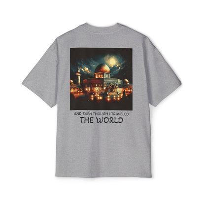 Men's Heavy Oversized Tee - Travel Inspired Graphic T-Shirt with Watan Design